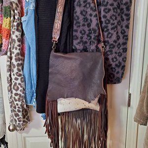 Fringed leather hair on hide